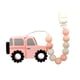 thumbnail image 1 of Juguetes para la dentición del coche del tractor para bebés de 3 a 12 meses, mordedor de silicona de grado alimenticio sin BPA con clip para chupete para niños y niñas, rosa WD.WDQZL electrónico, 1 of 5
