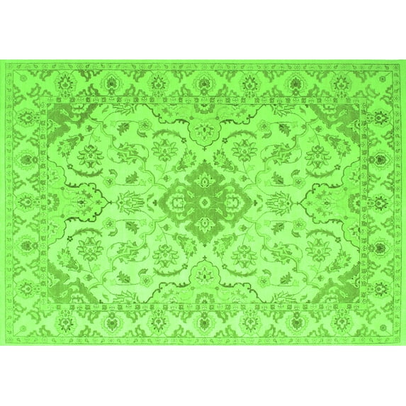 Ahgly Company Indoor Rectangle Abstract Green Contemporary Area Rugs, 8' x 12'