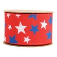 thumbnail image 6 of LaRibbons 2 1/2" Wired Ribbon | Red w/ White/Blue Stars | 10 Yards, 6 of 8