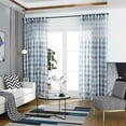 thumbnail image 3 of Cortina semitransparente para ventana, cortina de gasa para ventana, divisor de habitación para balcón de dormitorio, 100x250 cm, azul, 2 piezas Sweethay LF0161-02B*2, 3 of 7