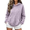 thumbnail image 2 of Cheetah Print Hoodies for Women Leopard Print Long Sleeve Pullover Top,Casual Streetwear Loose Fit Hooded Sweatshirt,Kangaroo Pocket Sports Hoody, 2 of 4