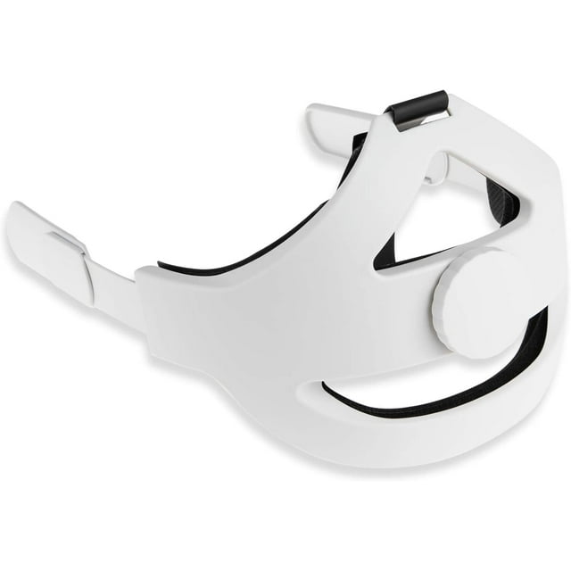 Serre-tête Ajustable Compatible pour Oculus Quest 2 avec Coussin de Tête, Remplacement pour Sangle Elite Sangle de Tête Protectrice Confortable Réduire la Pression - Blanc