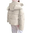 thumbnail image 4 of WRKEKC Women's Plus Size Winter Coat Mid Length Heavyweight Quilted Parka with Oversized Hood for Cold Weather Protection White L, 4 of 4