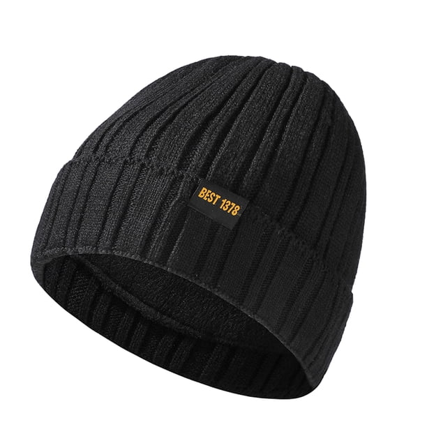 Gorro de invierno con forro de satén para mujer y hombre, gorro holgado con forro de seda para invierno, gorro de punto cálido con puños