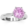 thumbnail image 2 of Crown Setting Lab-Created Pink Sapphire Engagement Ring In 14k White Gold, 2 of 6