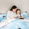 thumbnail image 4 of Feelyou Blue Snowman Bedding Comforter Set 7pcs for Teens, Winter Snowflake King Bedding Sets, Merry Christmas Reversible Bed Sheets, Breathable Home Decor, 4 of 7