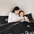 thumbnail image 4 of Homewish Bohemian Snowflake Twin Comforter Sets,Romantic Paisley Bedding Set,Black,Black Reversible,2pcs,1 Comforter and 1 Pillowcase, 4 of 7
