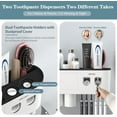 thumbnail image 4 of Toothbrush Holder Wall Mounted Toothbrush Holder for Bathroom with Automatic Toothpaste Dispensers Toothbrush Slots Magnetic Cups Cosmetic Drawer Organizer and Large Storage Tr, 4 of 7