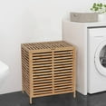 thumbnail image 4 of Bamboo Laundry Hamper with Lid, Removable Bag, Slatted Ventilation Design, Large Storage Basket, Perfect for Bathroom  Laundry Room, 4 of 7