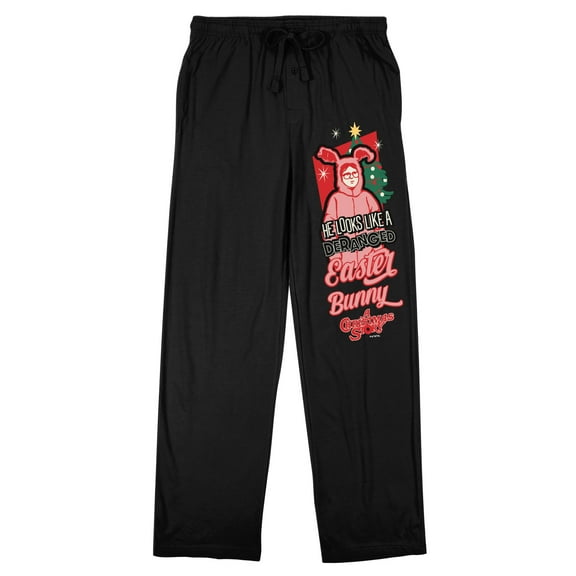A Christmas Story Easter Bunny Men's Black Sleep Pajama Pants-Medium