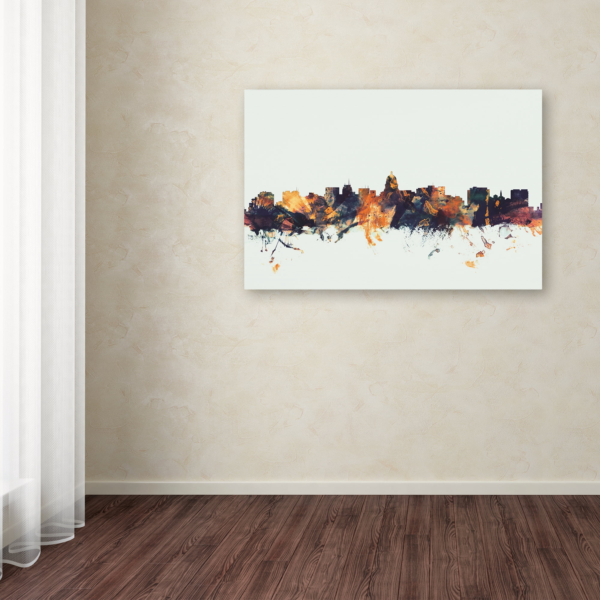Trademark Fine Art 'Madison Wisconsin Skyline' Canvas Art by Michael Tompsett