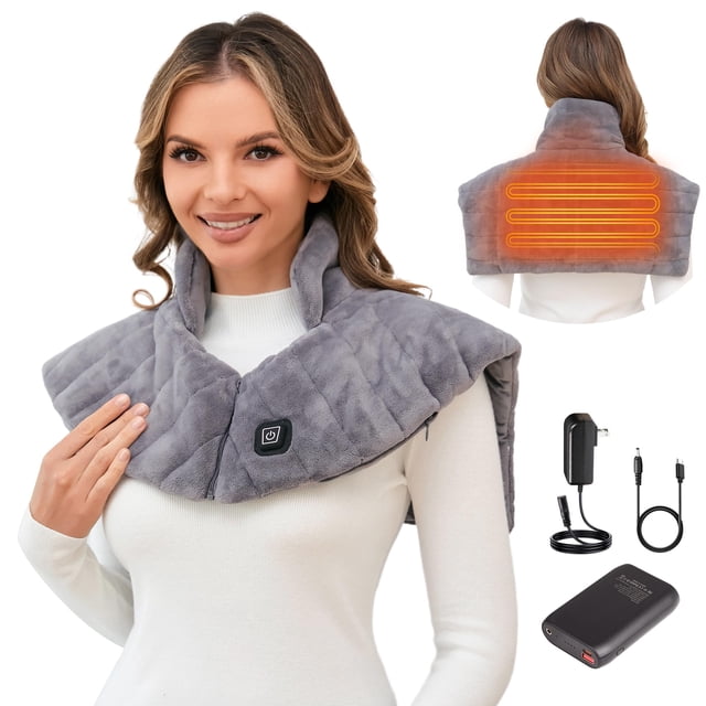 Almohadilla térmica HOTHUGZ para cuello y hombros con batería externa