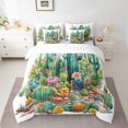 thumbnail image 2 of Manfei Green Cartoon Cactus Bedding Comforter Set 7-Piece, Plant Botanical King Bedding Sets, Rustic Southwestern Bed Sheets, Lightweight Room Decor, 2 of 7