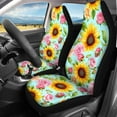 thumbnail image 3 of Pzuqiu Sunflower Automobile Seat Cover Sets 4 Pcs, Front Seat Protector Carseat Rear Split Bench Cover Universal for Car Truck SUV Easy to Install, 3 of 7