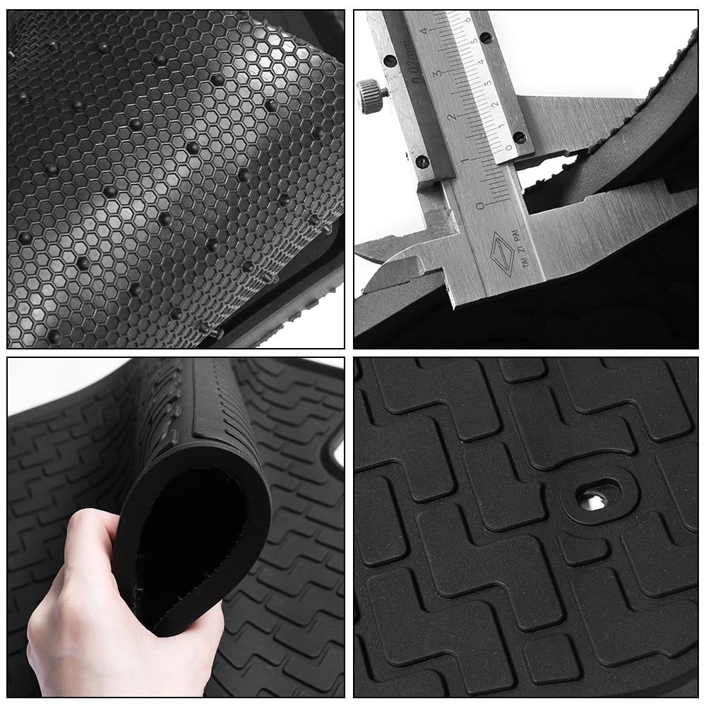 Ikon Motorsports Compatible with 12-16 Honda CR-V CRV Latex All Weather Floor Mat Carpet Black