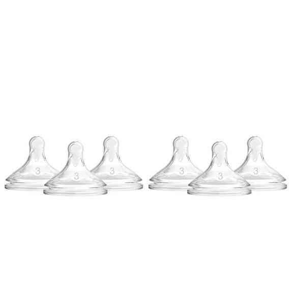 Tétines en silicone en Col large de Dr. Brown's Natural Flow Options+, Vitesse 3 (6m+) , paquet de 6