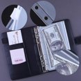 thumbnail image 4 of Carpeta A6 con 12 bolsillos y funda de cuero sintético A6, carpeta de 6 anillas y sobres para efectivo, color negro, 4 of 5