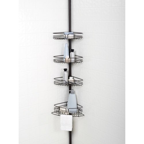 Zenna Home 4Tier Tension Pole Caddy, Oil Rubbed Bronze