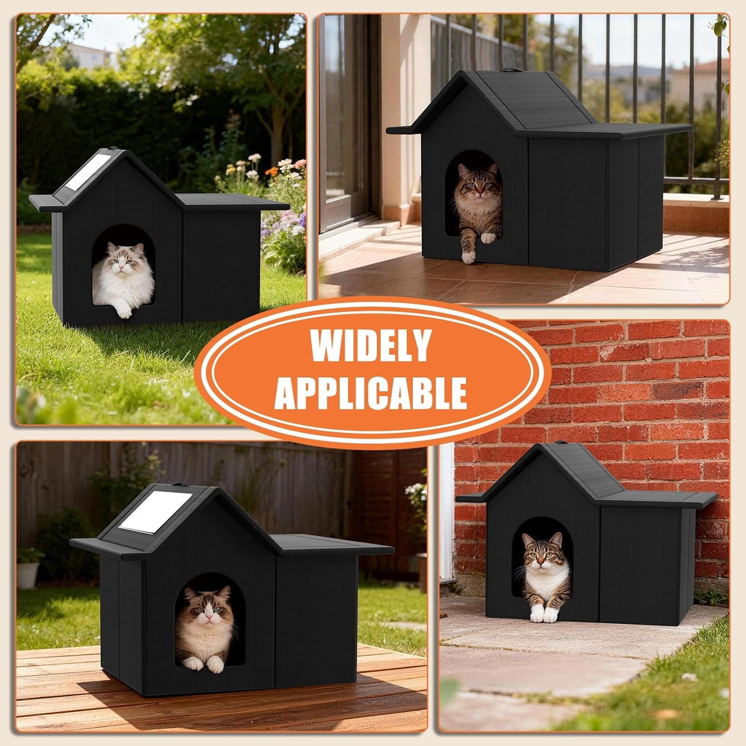 Outdoor  House, Weatherproof Pet Shelter for Cats, Durable  Bed for Outdoor Indoor, Easy Assembly