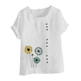 thumbnail image 4 of Babysbule Crew Neck Floral Short Sleeve Blouse, Women's, 4 of 5