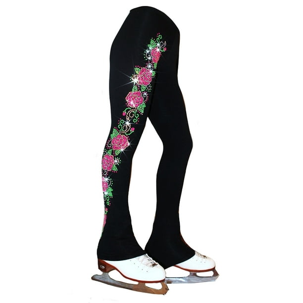 Ice Skating Pants with "Roses Swirls" Design