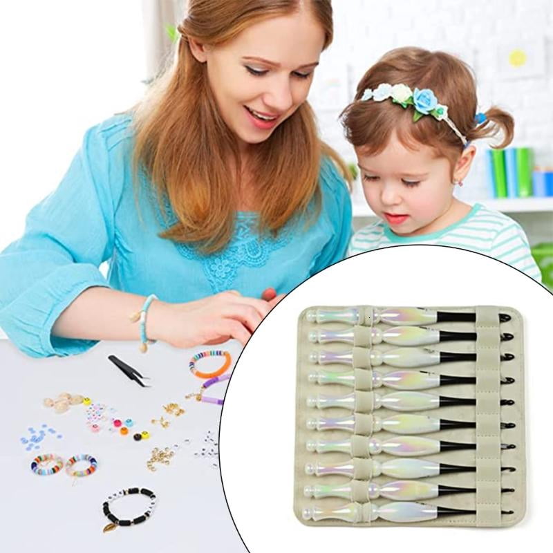 ANXPTIME 10Pcs Aluminium Crochet Hook with Ergonomic Acrylic Grip for Knitting Craft