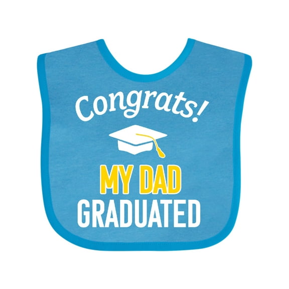 Inktastic Congrats My Dad Graduated with Cap Boys or Girls Baby Bib