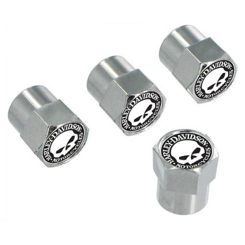 HarleyDavidson Willie G. Skull Valve Stem Cap Covers Chrome 5 Pack