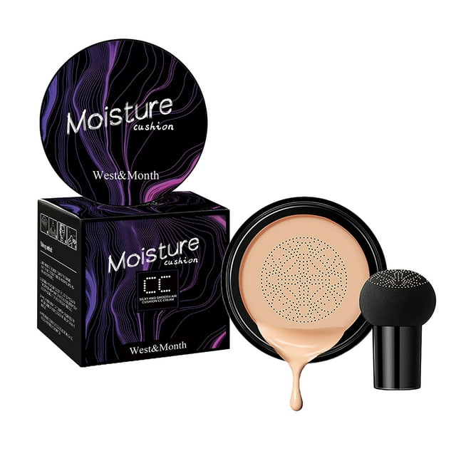 Ladies Face Cream Waterproof Whitening Concealer Matte Skin Moisturize Home Business Trip Cosmetic Foundation with Sponge Natural Color