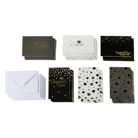 48-Pack Graduation Cards – Congratulations Greeting Cards Bulk Set, Blank Cards, 2019 Graduation Party Favors, Envelopes Included, 6 Gold Foil Styles, 4 x 6 (Best Packing App 2019)