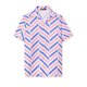 thumbnail image 1 of Lars Amadeus Camisas de bloque de color con cierre de botones y mangas cortas con estampado de rayas de verano para hombre Azul rosado L, 1 of 6