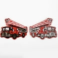 thumbnail image 2 of 5pc Computerized Embroidery Cloth Iron on/Sew on Patches Appliques Costume Accessories Fire Fighting Truck Red 61x76x1.5mm DIY, 2 of 3