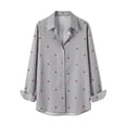 thumbnail image 3 of Hilenly Cotton Button Down Shirts for Women Striped Long Sleeve Dress Shirts Casual Collared Office Work Blouse, 3 of 4