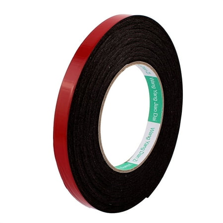 Unique Bargains Black Strong Double Sided Adhesive Tape Sponge Tape 12MM Width 5M Long
