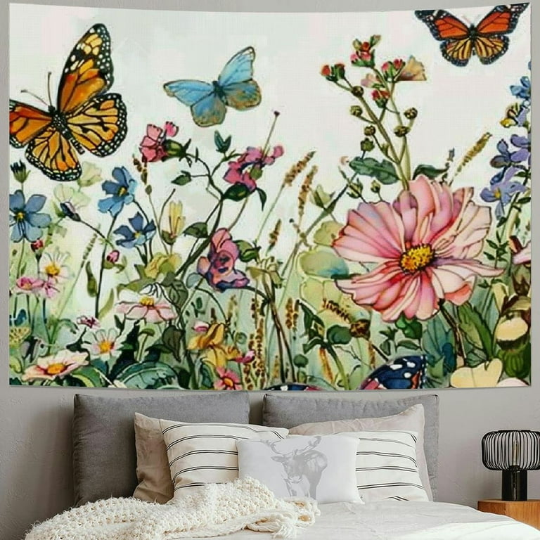 Creowell Floral Tapestry, Flower Tapestry Wall Hanging Spring