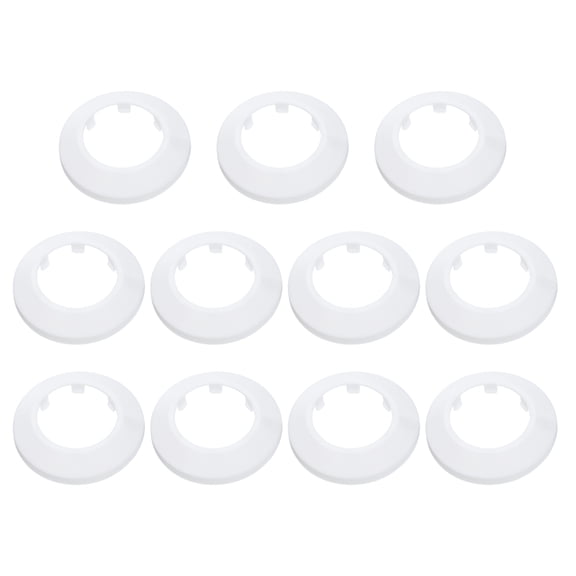11PCS Pipe Cover Decor 1.6in/40mm Flange Pipe Cover Decor PP Plastic, White