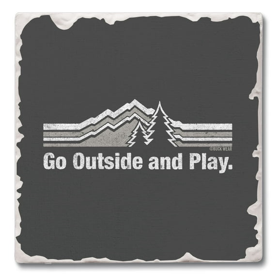 Thirstystone "Go Outside" Single Tumbled Tile Stone Coaster