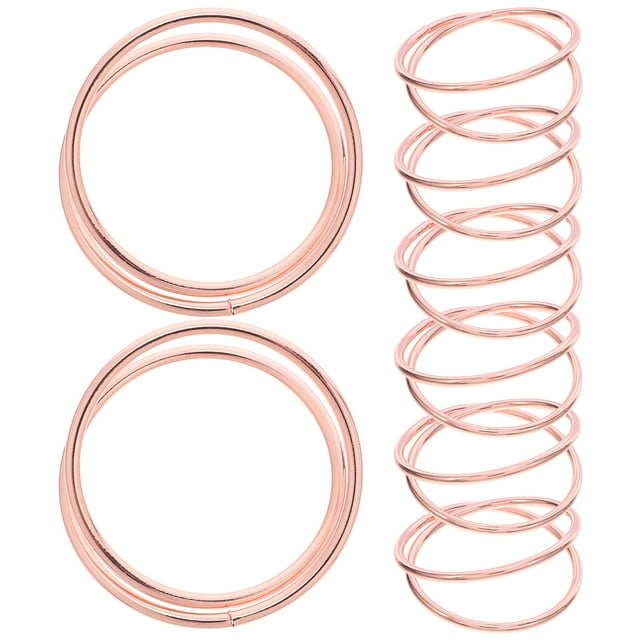 8 servilleteros de metal en espiral, redondos, con hebillas, para Navidad, Acción de Gracias, bodas, banquetes, decoración de fiestas, color oro rosa.