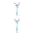 thumbnail image 3 of Matsuzay Cepillo de de silicona en forma de U para niños, mango de 360 ​​grados para niños pequeños, suministros de limpieza de mano para azul L 2piezas Matsuzay CBP077377, 3 of 5