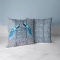 thumbnail image 4 of Enchanted Peacock Indoor/Outdoor Fabric Pillow in Blue 16x16, 4 of 8