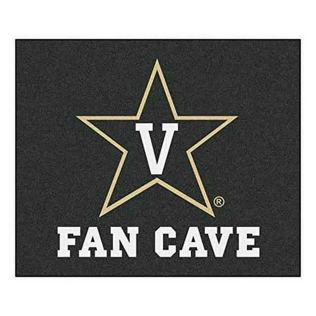 NCAA Vanderbilt University Man Cave Tailgater Rug, 60" x 72"/Small, Black