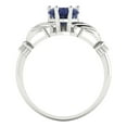 thumbnail image 4 of Claddagh Engagement Ring for Women - 1.05ct Simulated Blue Sapphire in 14K White Gold Promise Ring, 4 of 6