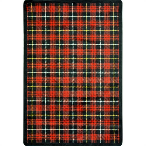 Kaleidoscope - Whimsical Area Rugs Bit O' Scotch, 7'8" x 10'9", Lumberjack Red