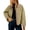Camel, variant on Womens French Trench Lapel Casual Coat with Checkered Lining Windbreaker