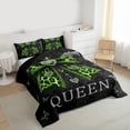 thumbnail image 3 of Homewish Green Fashion Bowknot Bedding Comforter Set for Kids, Hippie Bohemian Damask Twin Comforter Sets, Vintage Style Reversible Bedding Set, Luxury Bedroom Decor, 2pcs, 3 of 8