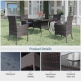 thumbnail image 5 of Gotland 5-Piece Rattan Dining Set Indoor/Outdoor w/Tempered Glass, Removable Cushions & Umbrella Cutout  for Patio, Backyard- Navy, 5 of 8