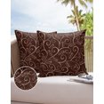 thumbnail image 6 of Pack of 2 Outdoor Pillow Covers, Coffee Texture Brown Waterproof Square Throw Pillowcase Cushion Decorative Pillow Covers for Couch Patio Tent, 24x24 in, 6 of 6