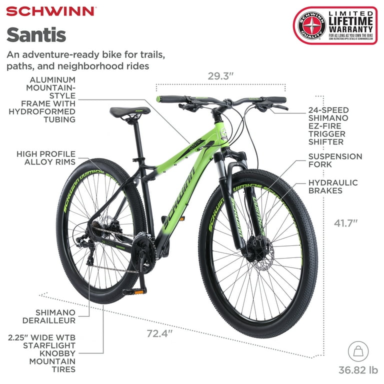 Schwinn Santis Mountain Bike, 24-Speed, 29 Inch Wheels, Grey - Walmart.Com