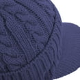 thumbnail image 5 of Janey&Rubbins Mens Winter Ear Flap Visor Beanie Knit Hat with Bill Fleece Lined Brimmed Cap (Blue), 5 of 8