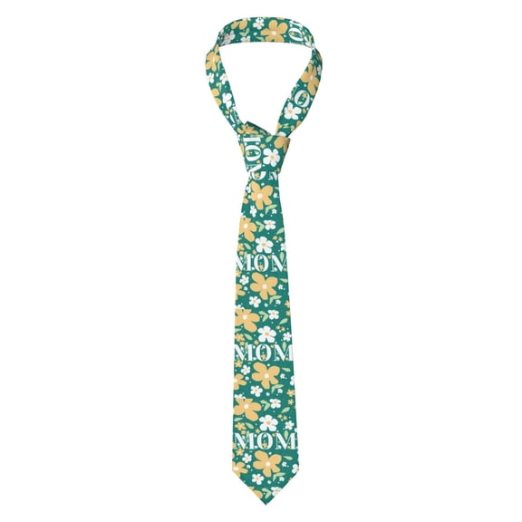 Naloa Happy Mother's Day1 Print Solid Color Tie Formal Necktie for Men，Suitable for business, daily life, work